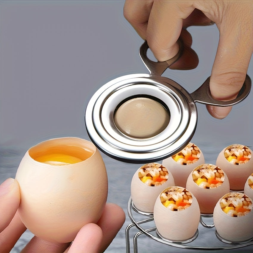 Stainless Steel Manual Egg Opener – Ideal Kitchen Gadget for Home & Restaurant, Effortlessly Cracks Perfect Eggs
