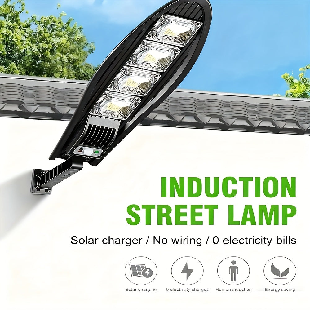 168 LED Outdoor Solar Street Light. Super Bright Illumination, Three Lighting Modes, Supports Remote Control and Motion Sensor Dimming. Perfect for Street Lighting, House Exterior Wall Lighting, Courtyard Lighting, Garage Lighting.