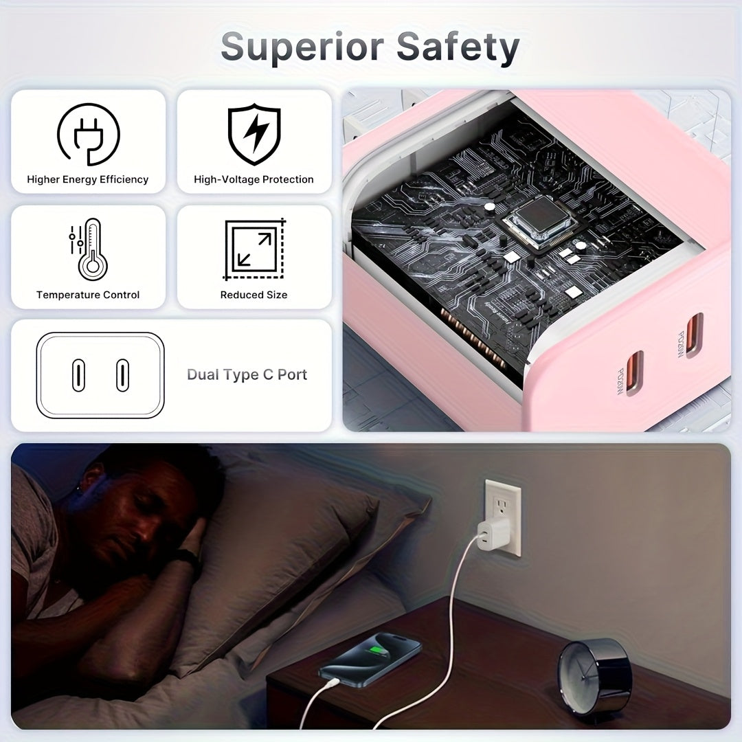 Pink Charger for Iphone 14, Featuring a 20W Dual-Port USB-C Wall Charger for Quick Charging, Along with Four 6-Foot USB-C to Lightning Cables, Compatible with for iphone Models 14, 13, 12, 11 Plus, Pro, And Pro Max. Ideal As Christmas Gifts