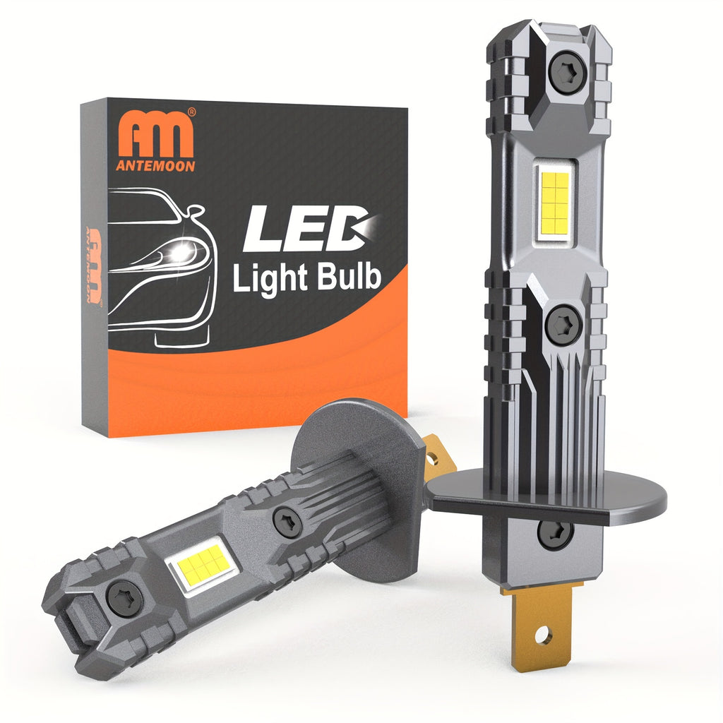 2个迷你H1 LED灯泡 H1 LED强光大灯灯泡 20000LM 白色超亮光 汽车雾灯 高品质，不含电池