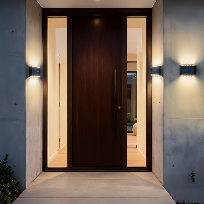 Solar Outdoor Lighting Lawn Step Stair Railing Decorative Path Light Wall Light Wall Washer Light Courtyard Home Light