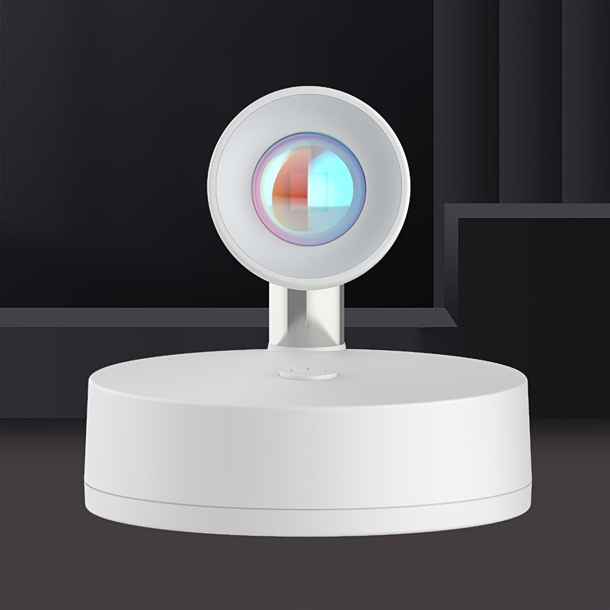 Remote Control Ambient Spotlight, Adjustable Multi-Color Night Light, Creative Lens 360° Rotatable Wall Lamp, 3 AA Battery Powered, Dimmable Stick-On Decorative Spotlight for Indoor Decoration