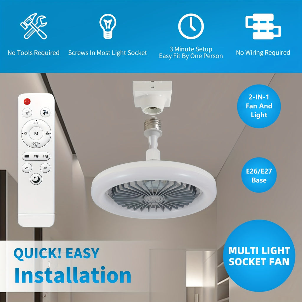 New Outdoor Camping Fan with LED Light, Night Fishing USB Hanging Camp Fan, Remote Control Tent Ceiling Fan Light, High Power Portable Ultra-Long Battery Life Outdoor Camp Light