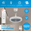New Outdoor Camping Fan with LED Light, Night Fishing USB Hanging Camp Fan, Remote Control Tent Ceiling Fan Light, High Power Portable Ultra-Long Battery Life Outdoor Camp Light