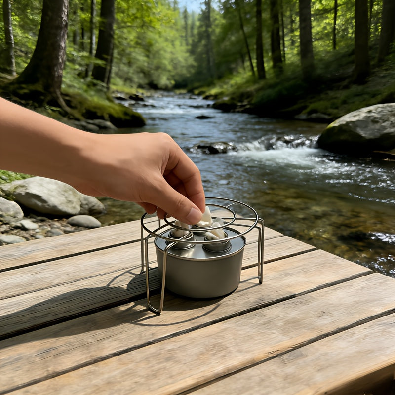 Outdoor Portable Stove 2-Piece Set, Does Not Include Liquid Fuel, For Cooking Only, Not for Food Contact, Lightweight Burner & Bracket Combo, Ideal for Camping, Hiking, Road Trips & Outdoor Travel with Family & Friends