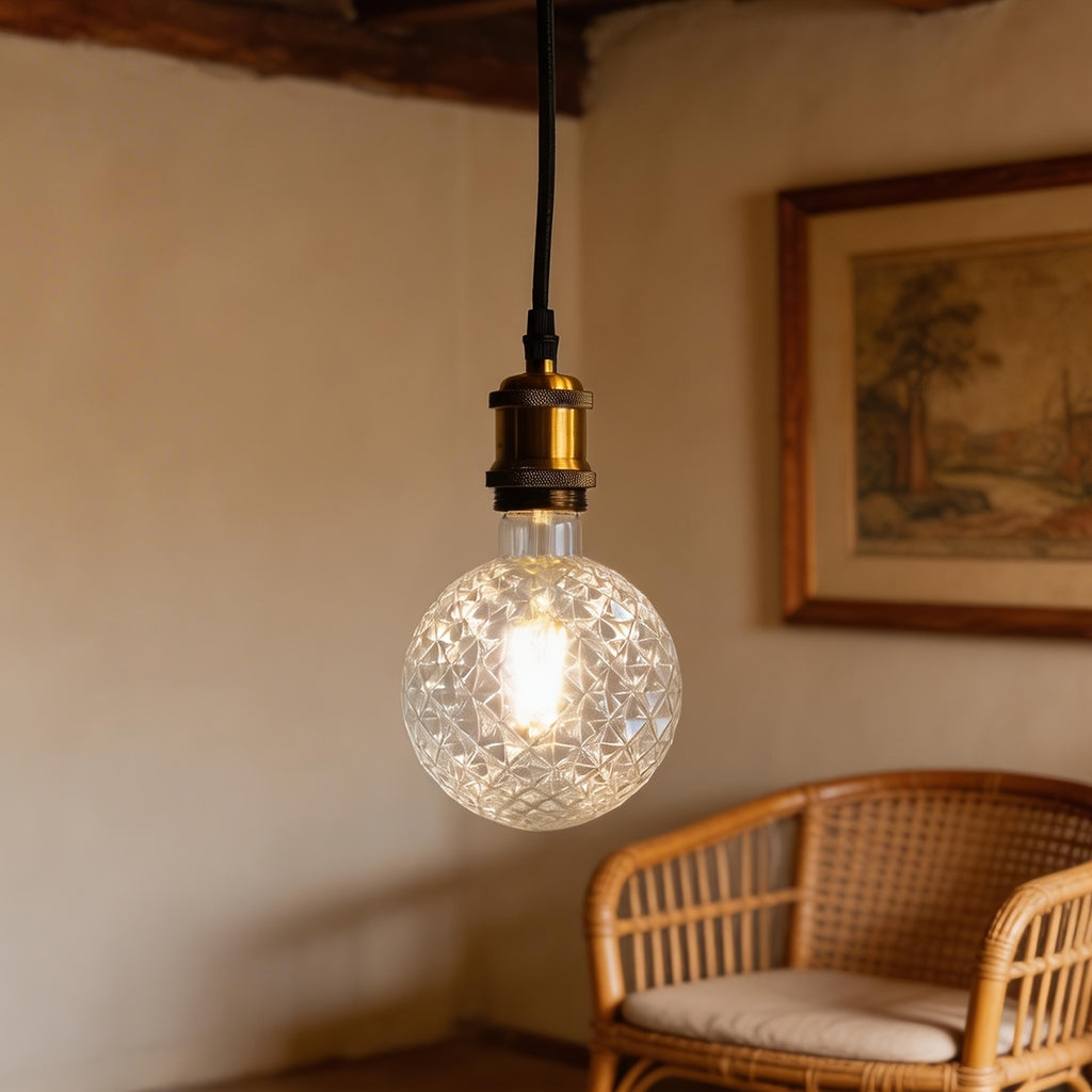 1-pack, Edison bulb LED bulb vintage 4W 120V 4000Kelvin, crystal LED bulb, lighting lamp, E26 base LED filament bulb, crystal glass style, suitable for home, bedroom, office
