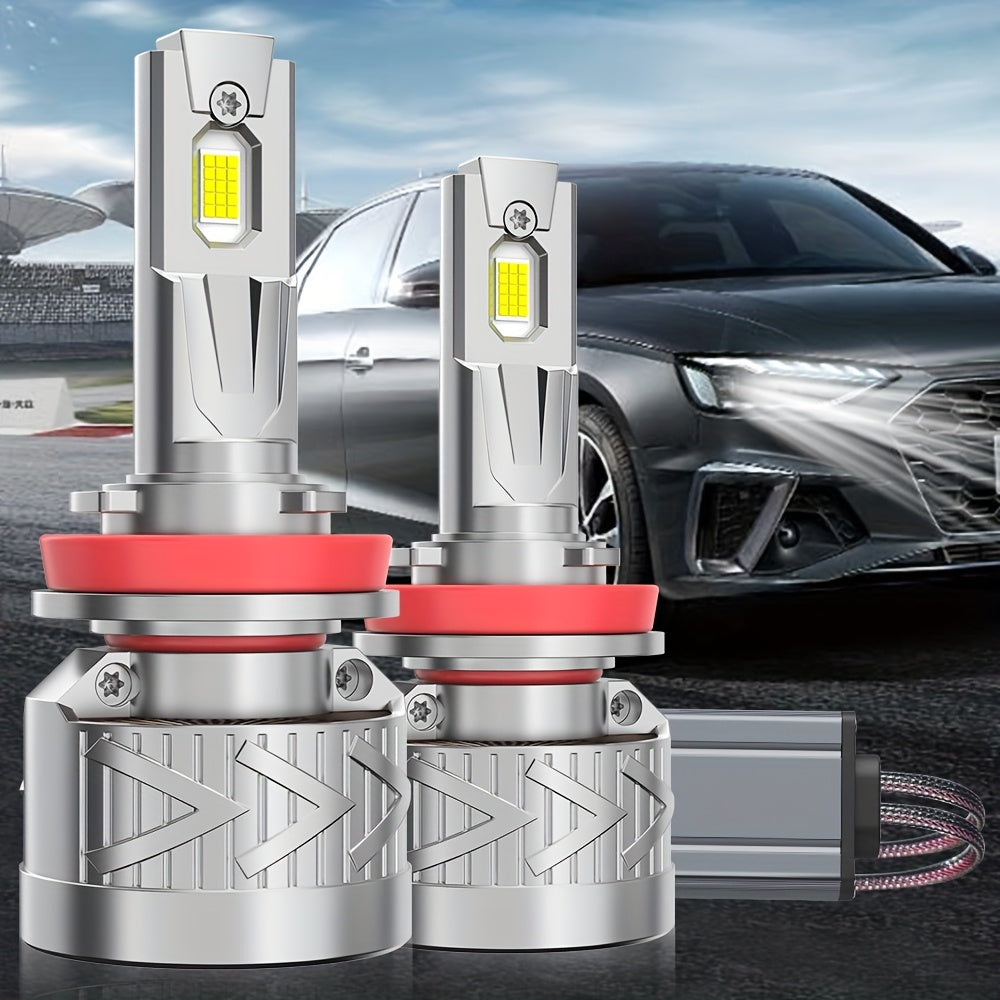 2 LED Lights High Power H1-C035 H4/H7/H1/9003/HB2/H11/9005/9006/H9/H8, 50000 Lumens, 380W, 6500K 800% Brightness 5750 CSP Chip, Vehicle Headlights 12V