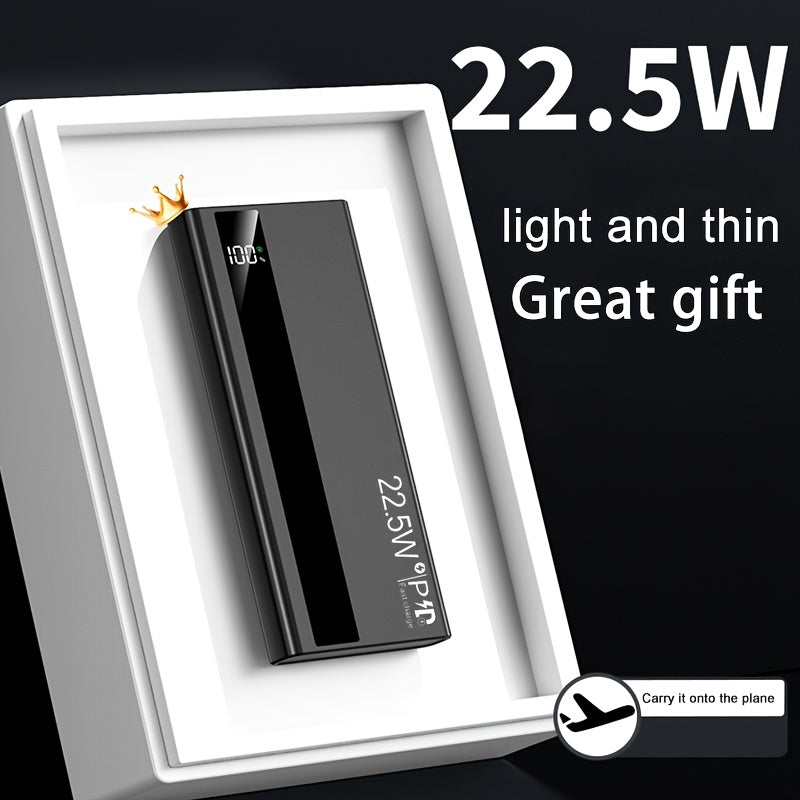 快速充電行動電源，22.5W 10000/20000mAh USB C 充電輸入輸出快速充電，PD 3.0+QC 4.0 LED 顯示螢幕手機充電包，相容於 iPhone 15/14/13/12 Pro、Samsung S21、Google/Ipad 平板等。適合送禮。