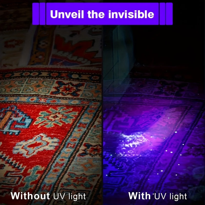 1 Piece 395nm UV Flashlight, IP55 Protection Rating Portable Flashlight, Pen Clip Design, Commercial Emergency Lighting Tool, Resin Curing Detector, Pet Detection, Scorpion Identification, Fishing & Minera