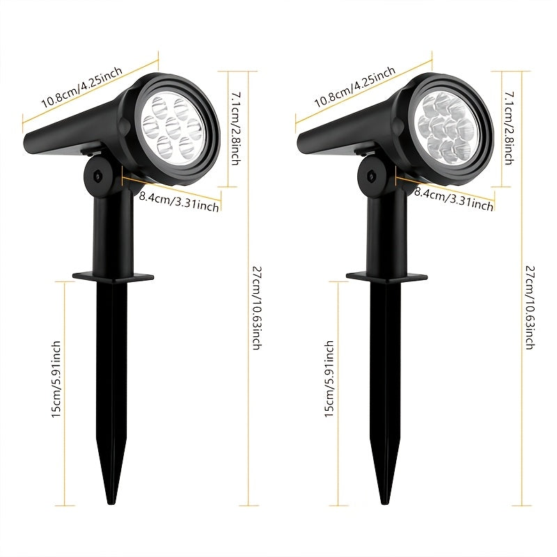 Solar lawn light, super bright recessed courtyard light, dimmable home garden landscape lighting lamp