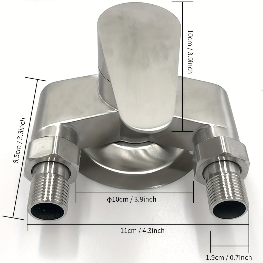 Stainless Steel Shower Faucet - Hot & Cold Water Mixer, Brushed Finish Minimalist Design Wall Mount Shower Valve for Bathroom & Shower