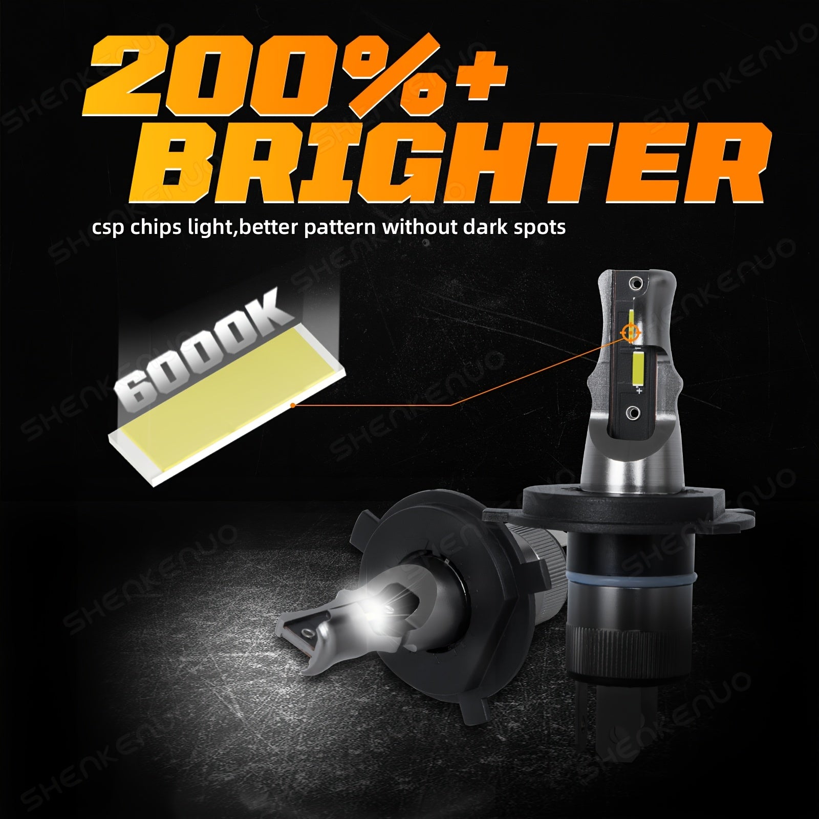 2 Super Bright H4 9003 9005 HB3 9006 HB4 H7 LED Headlight Bulbs High/Low Beam Bulbs Fog Light Bulbs, 6000K Super Bright White Light Plug-and-Play
