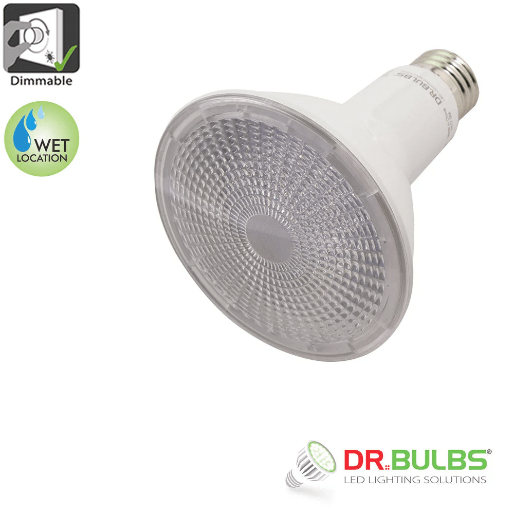 6-pack PAR30 long neck 11W (75W equivalent) 3000K soft white dimmable LED bulb, waterproof