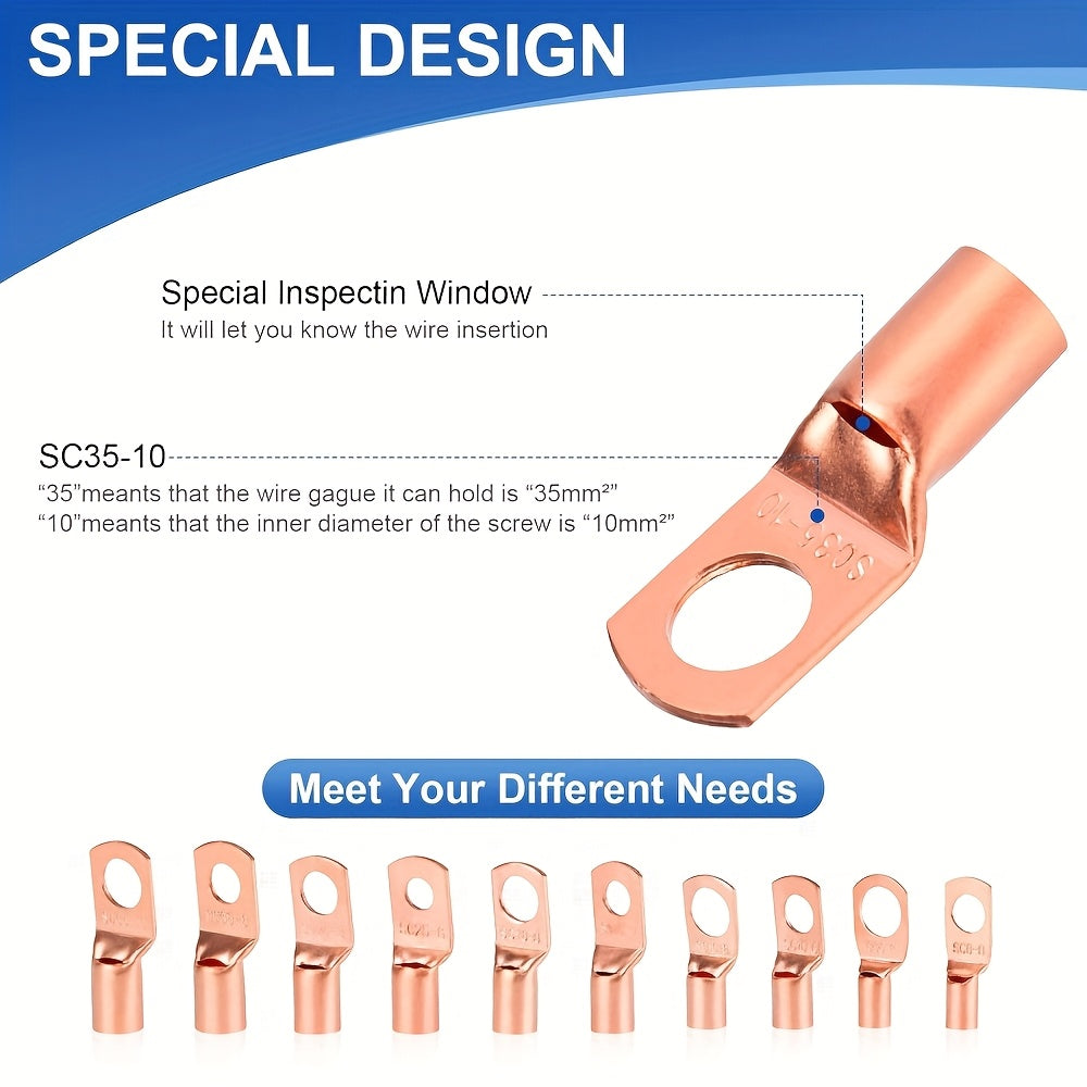 99/199-Piece AWG 6, 8, 10 & 12 Gauge Wire Terminal Set with Heat Shrink Tubing – Battery Cable Ends & Ring Terminal Connectors for Marine, Automotive, Cable & Electrical Applications