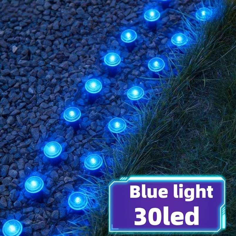 30 LED Outdoor Solar Lawn Light, IP44 Waterproof Ground Insert Lamp, String Lights for Garden Path, Patio, Lawn, Camping, Party, Wedding, Festival Decoration