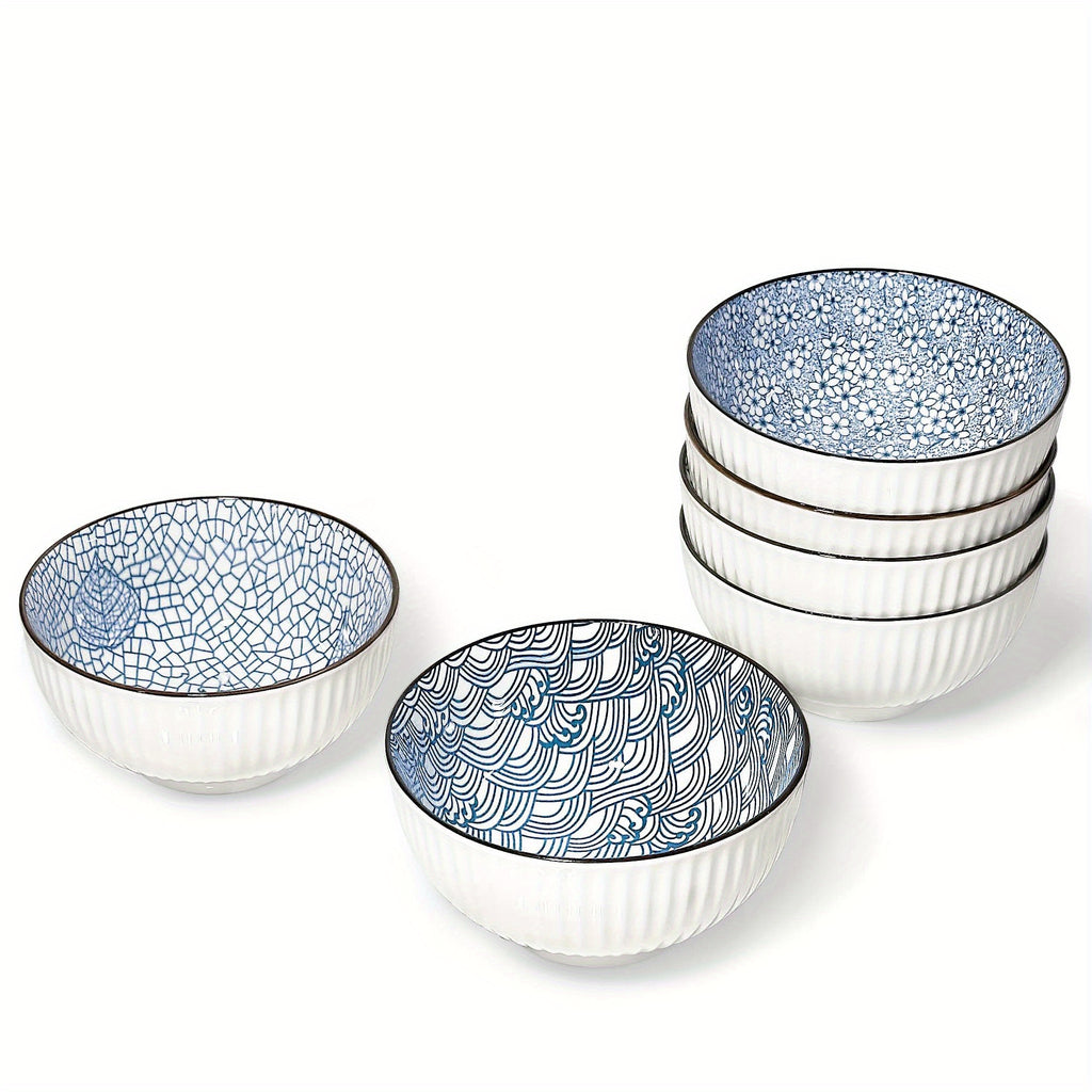 Japanese Ceramic Bowl Set (4 Pieces): Multi-Functional Dinnerware for Cereal, Soup, Dessert, Snacks & Fruit