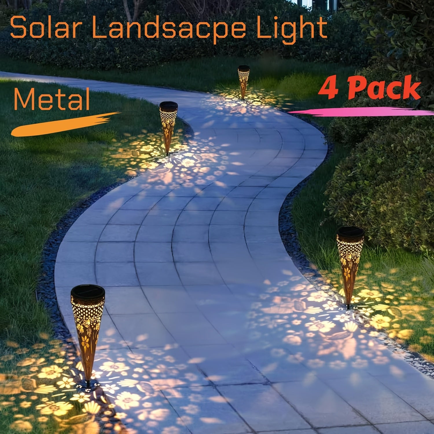 6/4/2-Piece Solar Hummingbird Metal Courtyard Garden Light Street Landscape Light Solar Powered Patio Walkway Path Light Waterproof Lawn Decoration Gift for Mom Grandma