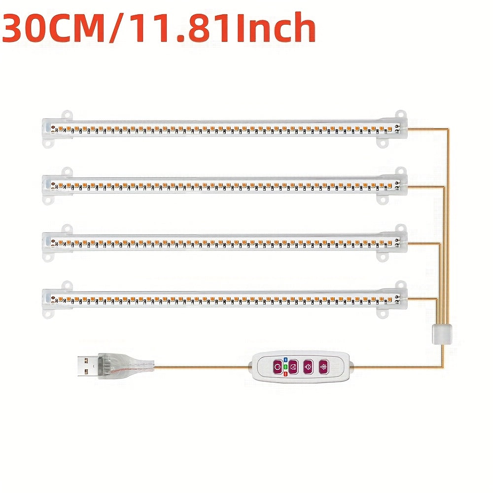 USB rigid light strip warm white 3000K plant light 30CM rigid light strip timer control 8-12-16 hour selectable time USB interface color temperature and brightness adjustment indoor cabinet lighting plant light USB lighting