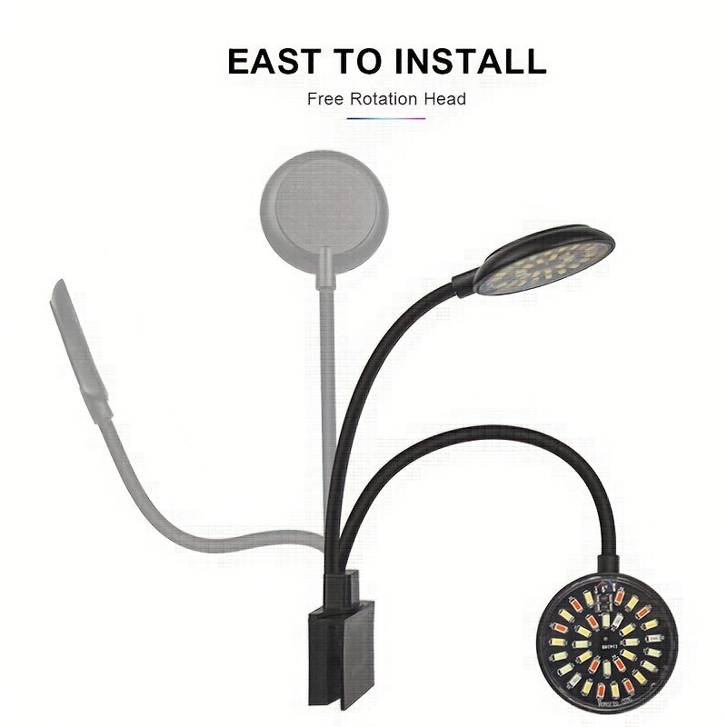 USB Aquarium LED Light, Clip-On Fish Tank Lamp, Full Spectrum Dimmable Plant Grow Light, 360° Rotatable Decorative Lamp