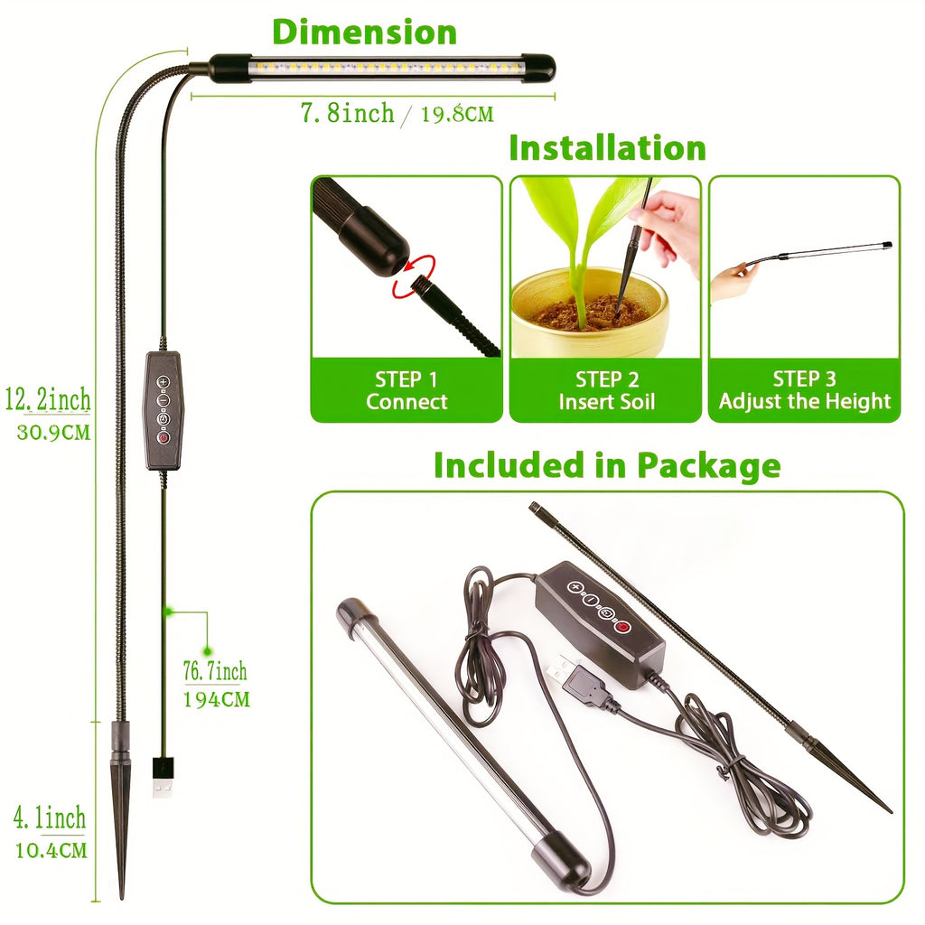 LED Plant Grow Light, USB Mini Full Spectrum Plant Light, 6000K Horticulture Grow Lamp with Control, Perfect for Indoor Plant Cultivation and Flowering