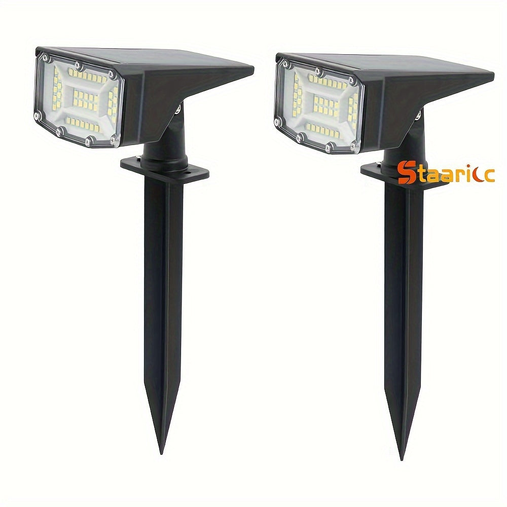 Staaricc 4/2 pack solar wall light/floor lamp, solar spotlight 50 SMD LEDs, sensor light, solar lawn spot light, suitable for garden, courtyard, balcony, lawn, roadside, party – smart sensor, light sensor