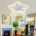 Low-Profile LED Ceiling Fan with Light, Remote Control, 3 Color Temperatures, 6-Speed Adjustable Pure Copper DC Motor, Base with Heat Dissipation Holes. 27-Inch Recessed Floral Modern Ceiling Fan Light, Suitable for Living Room, Bedroom, Kitchen.
