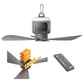 787.4"*590.55"*393.7", 33/8 PCS Set, USB Fast Charging Camping Fan, 3-Speed Adjustable, LED Lighting, 12000mAh Battery, Up to 30H Runtime, Remote Control, for Tent, RV, Camping