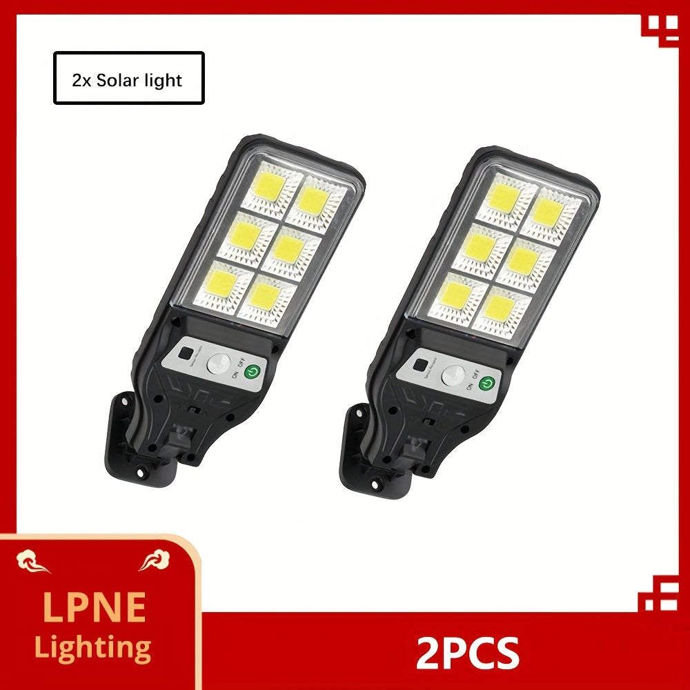 1/2/4 Pack Solar Street Light with Motion Sensor, Designed for Wall Mounting, Suitable for Commercial Streets and Area Lighting, Outdoor 6 COB LED Solar Light with 3 Lighting Modes, Perfect for Floodlighting