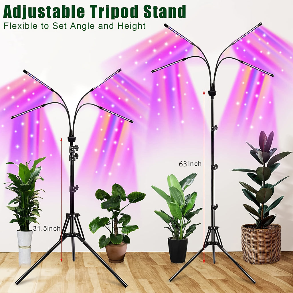 1 Pack 6000K Full Spectrum Plant Grow Light, 4/8/12H Timer, Red Blue White 3 Modes, 20%-100% Dimmable Brightness, Auto On Off Timing Grow Lamp for Indoor Seed Succulent Small Plants, Ideal Gift for Family Friends