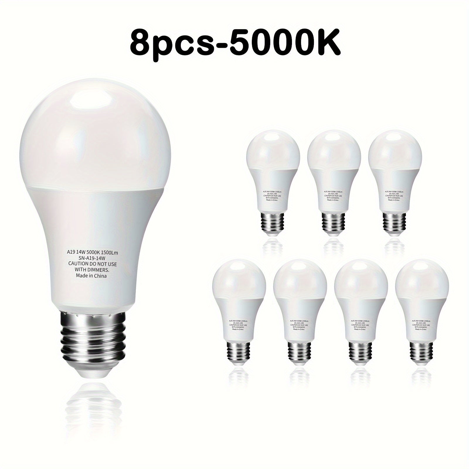 Factory direct source, available for US, Canada, Japan, working voltage drop-down page insufficient, 8-pack daylight/warm white bulbs 8pcs A19 14W LED Light Bulbs, 100W Equivalent, 1500 Lumens CRI 90+ Daylight 5000K / Warm White 3000K