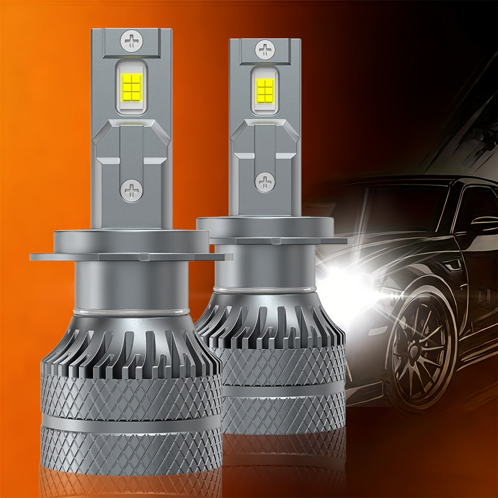 2PCS LED Car Headlights, Compatible with H1/H4/H11/H7, 9005/9006/9012 - 29800LM, 250W High/Low Beam, 6500K Cool White Light, 600% Brightness Increase, Plug-and-Play System, Built-in & External Driver, No Battery Needed