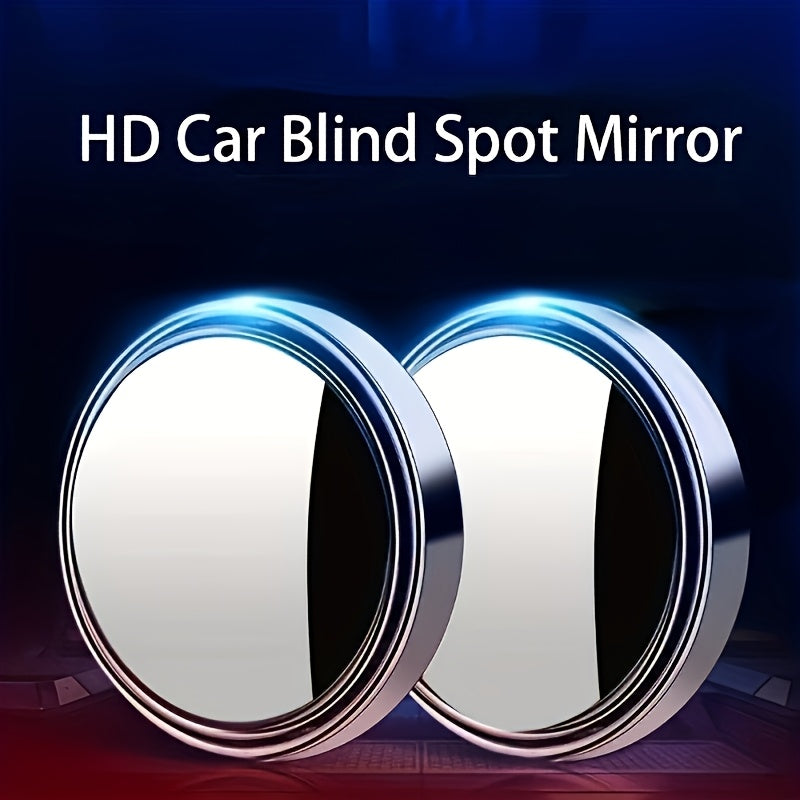 2-Piece Rotatable Blind Spot Mirror Set – High Clarity Convex Glass | Facilitates Driving & Lane Changing | Enhances Blind Spot Awareness | Stylish Car Decoration | Sturdy Design