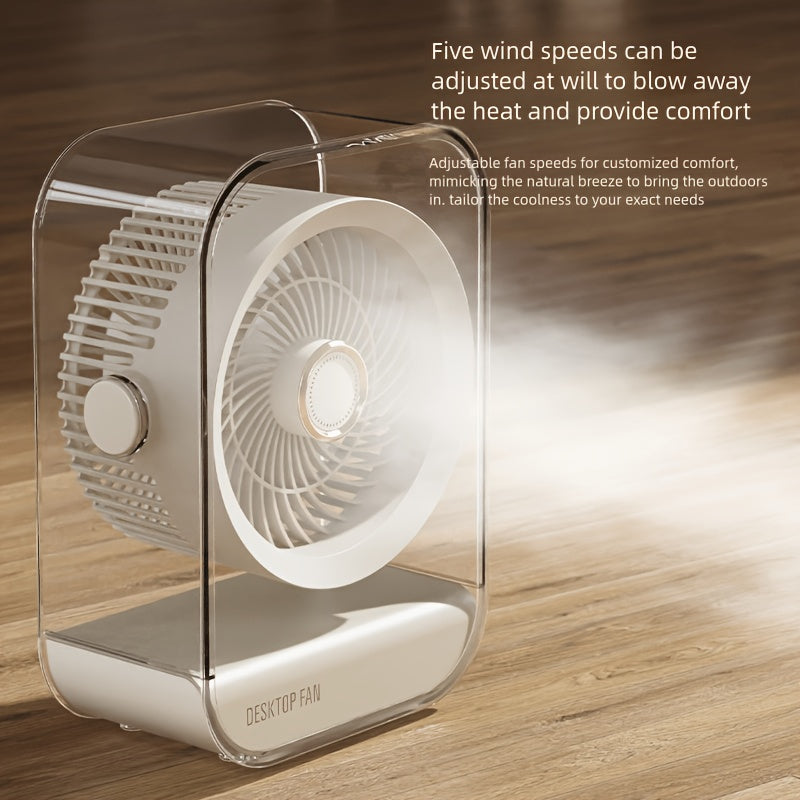 Desktop & Hanging Dual-Use Air Cooler Fan, Rechargeable Household Electric Fan, Portable Desk Fan for Camping, Office, Home and Living Room
