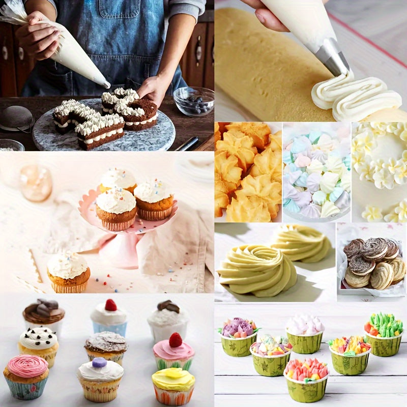 50/100/200Pcs Thickened Disposable Piping Bags, Icing Frosting Pastry Bags, Open Top Decorating Bags for Cake Dessert Decoration, Baking Kitchen Gadgets, Perfect for Cream Butter Cheese Dough Dessert Flower Making