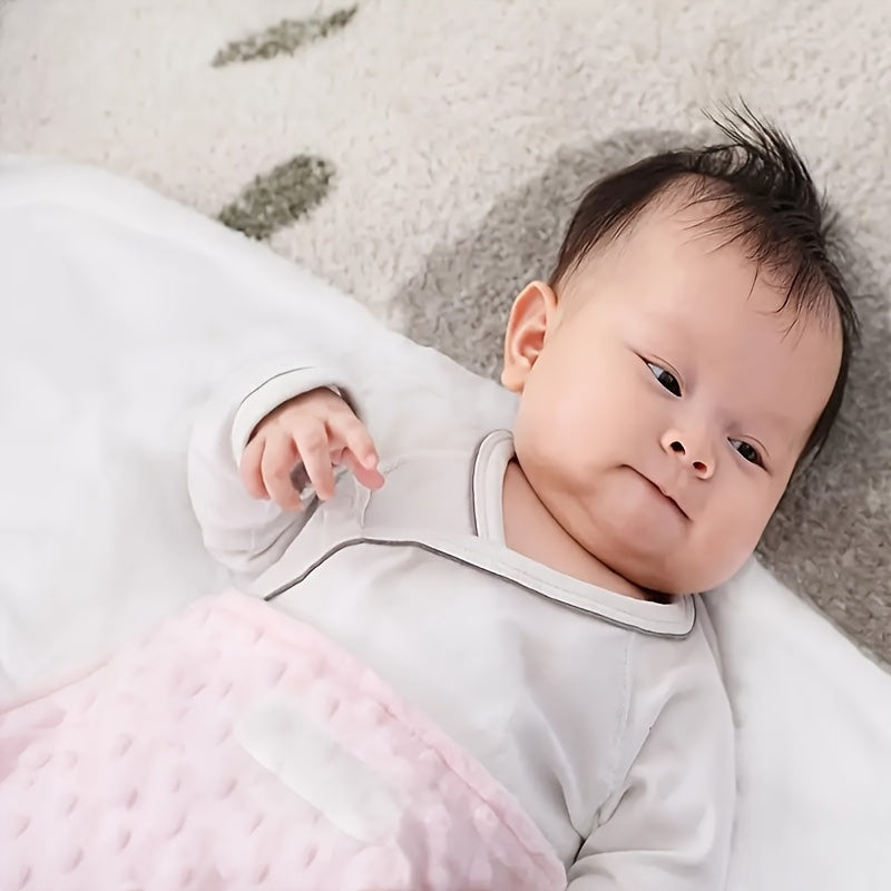 1件婴儿襁褓毯 - 0-12个月柔软包裹，舒适可机洗，可爱卡通图案，男女童派对礼物
