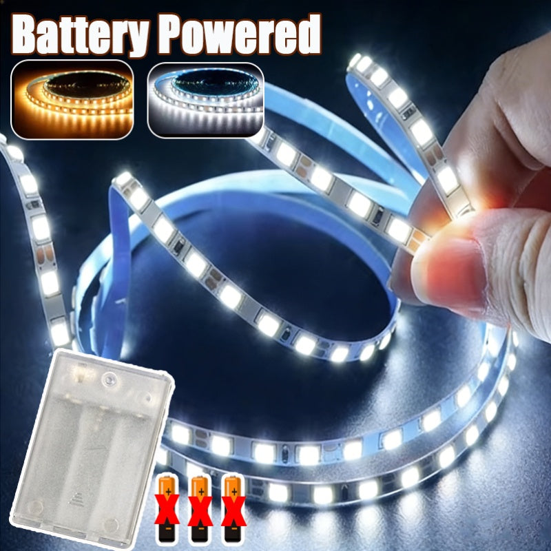 DC 5V USB LED灯带 - 带电池盒的灵活照明选择，长度可选39.37英寸、78.74英寸、118.11英寸、196.85英寸和393.7英寸。非常适合在楼梯、卧室、派对、厨房、电视和圣诞装饰中使用（不含电池）