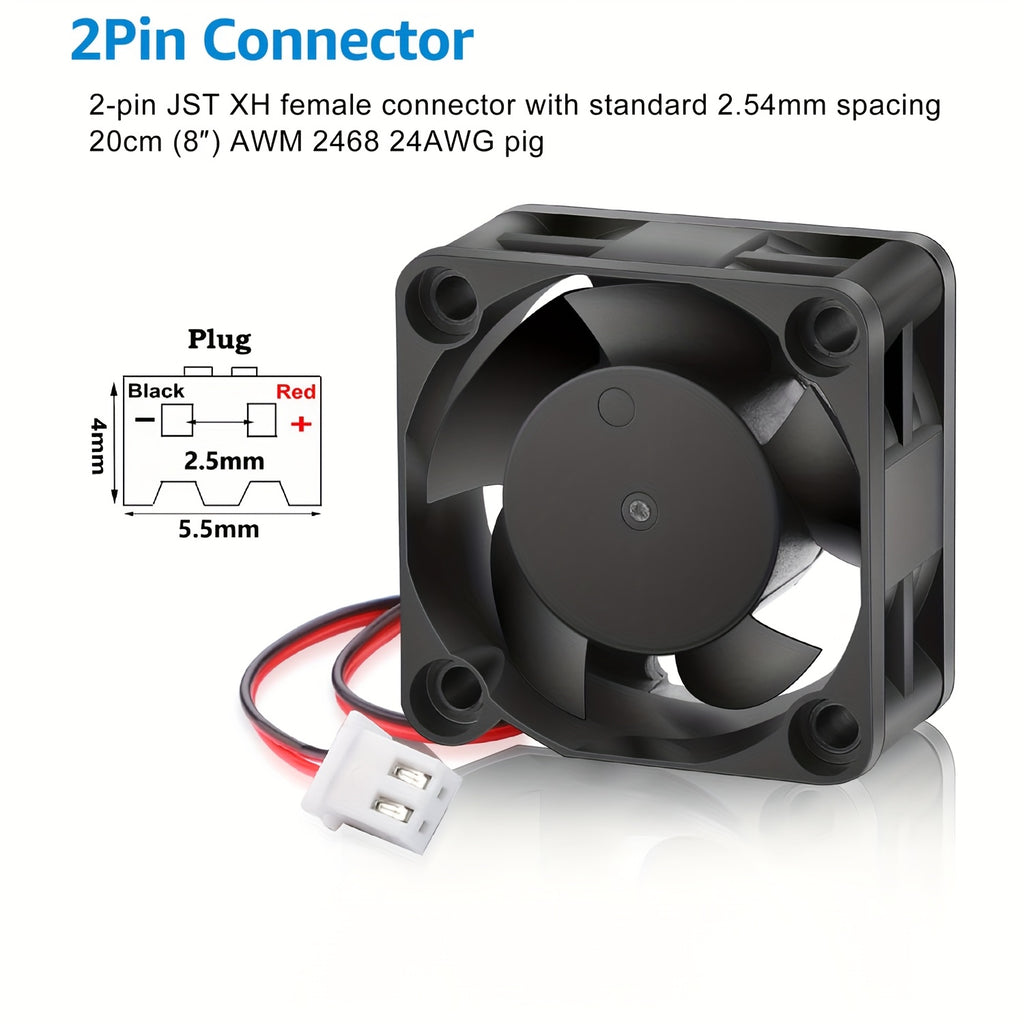 4Pcs 40mm Brushless Cooling Fan 40mm×40mm×20mm DC 12V 24V 2Pin 4020 Extruder Hot End Cooling Fan 3D Printer Accessories Parts