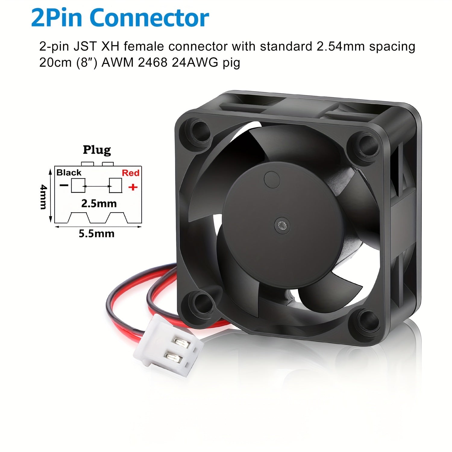 4Pcs 40mm Brushless Cooling Fan 40mm×40mm×20mm DC 12V 24V 2Pin 4020 Extruder Hot End Cooling Fan 3D Printer Accessories Parts
