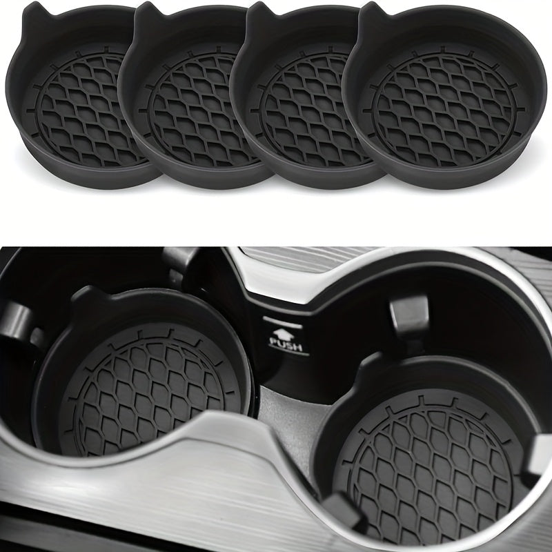 Silicone Car Cup Holder Coaster – Waterproof Anti-Slip Pad, Universal Round Car Storage Tray Liner, Center Console Drink Mat