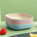 4/5Pcs Square Deepened Plates, Thickened Lightweight Dinner Plates, Microwave Safe & Dishwasher Washable, Easy Clean Stackable Shatterproof Tableware, Ideal for Fruit Salad Dessert Party Camping & Back to School