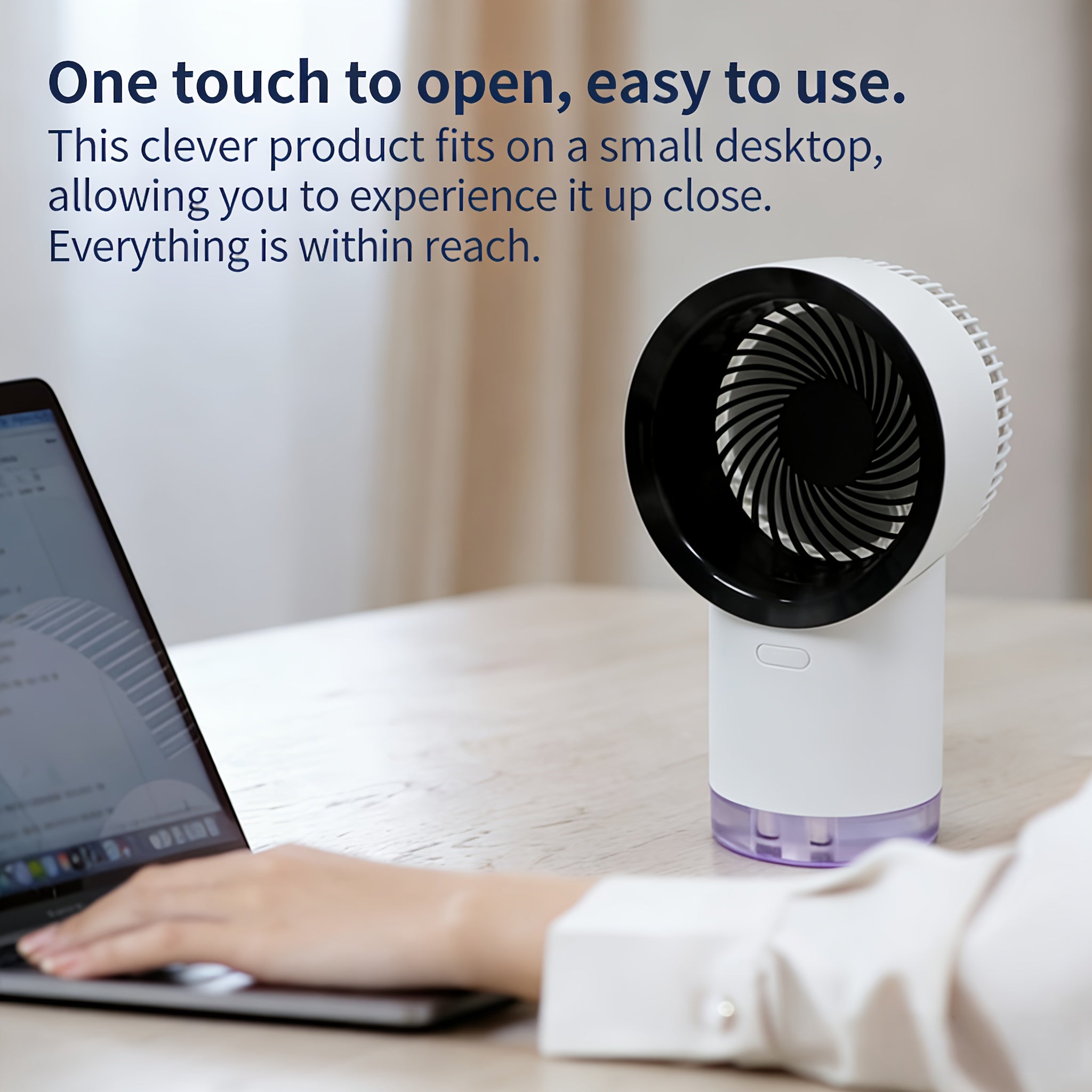 Fast Cooling Portable Water-Cooled Air Conditioner, Desktop Atomizing Humidifier & Refrigeration Fan, Rechargeable High-Speed Quiet Operation, 3-Speed Adjustable Wind, Perfect for Office Dorm Bedroom Outdoor Travel