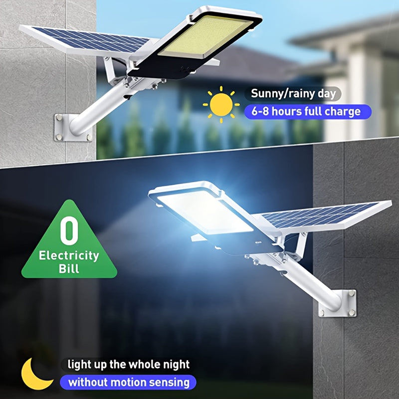 Solar Outdoor Light, Porch and Courtyard Light, Solar Street Light, Waterproof 357 High-Brightness LED Beads, High Power Illumination, Wall-Mounted Exterior Wall Light, Pole-Mounted Photovoltaic Lighting, Automatic On/Off at Dark
