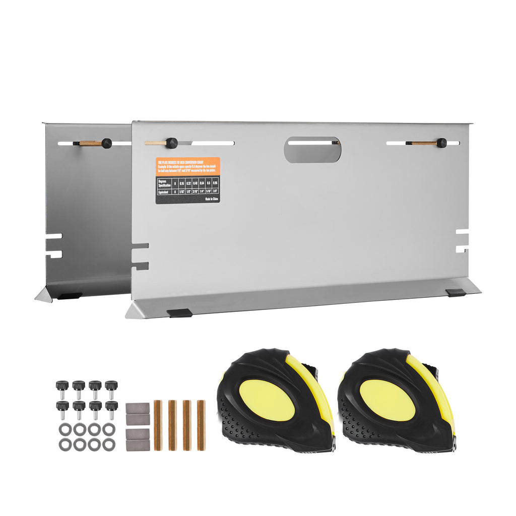 VEVOR Wheel Alignment Tool, 2 Pack Alignment Tool Front Toe Plates, Stainless Steel Front Toe Angle Measuring Tool Plate, 4 Alignment Rods and Magnetic Grooves, Includes Measuring Tape and Conversion Chart