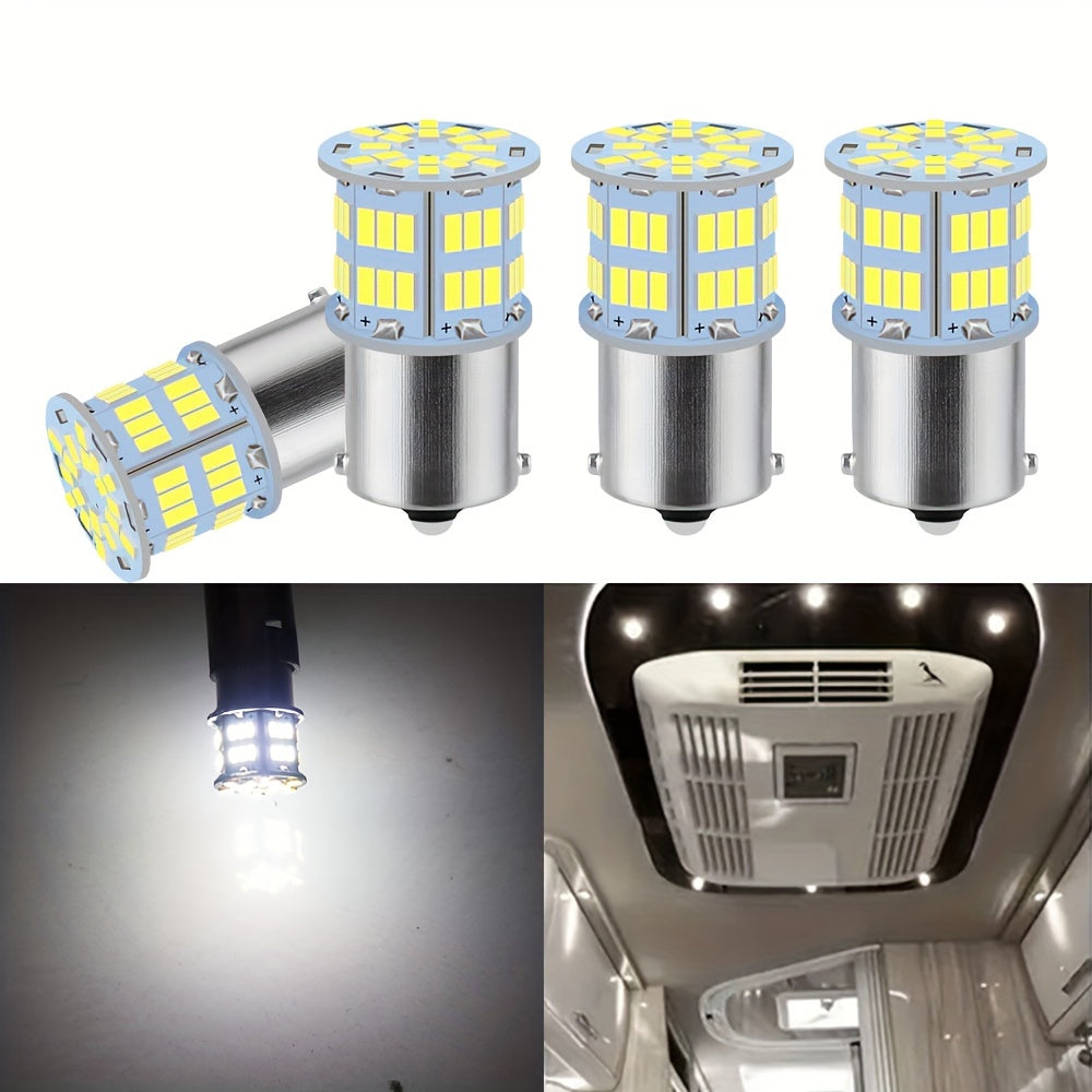 2/4/8-pack RV LED bulb - 3014 54-SMD, DC 12V white/warm white light - suitable for RV, camper van and marine lighting, replaces 1156 1141 1003 BA15S P21W LED interior bulb, battery not included