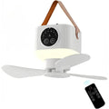 Portable Camping Ceiling Fan, LED Tent Fan with Remote & Timer, 360° Adjustable Head, 4 Speed & Brightness Levels, for Tent Camping RV Travel Barbecue Fishing