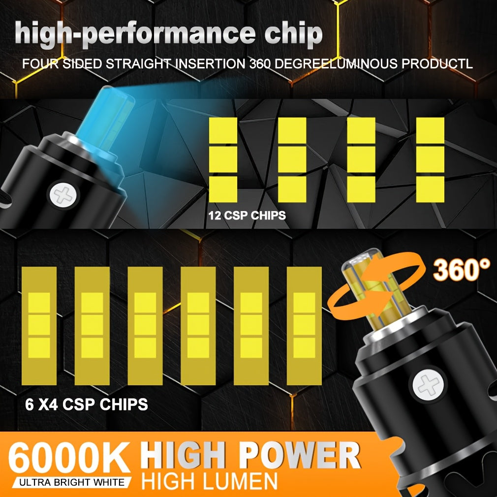 2Pcs H7 LED Car Headlight Bulbs Canbus 80W 20000LM LED Lamp, for Car 360 Turbo LED Mini Headlight, Cordless Size with Fan 6000K, No Battery Included