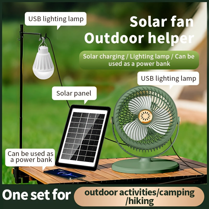 USB Charging Home Standing Fan, Solar Standing Fan, Outdoor Solar Charging Electric Fan, Retractable Floor Fan, Long Lasting Durable Fan, Perfect for Home Living Room and Outdoor Camping