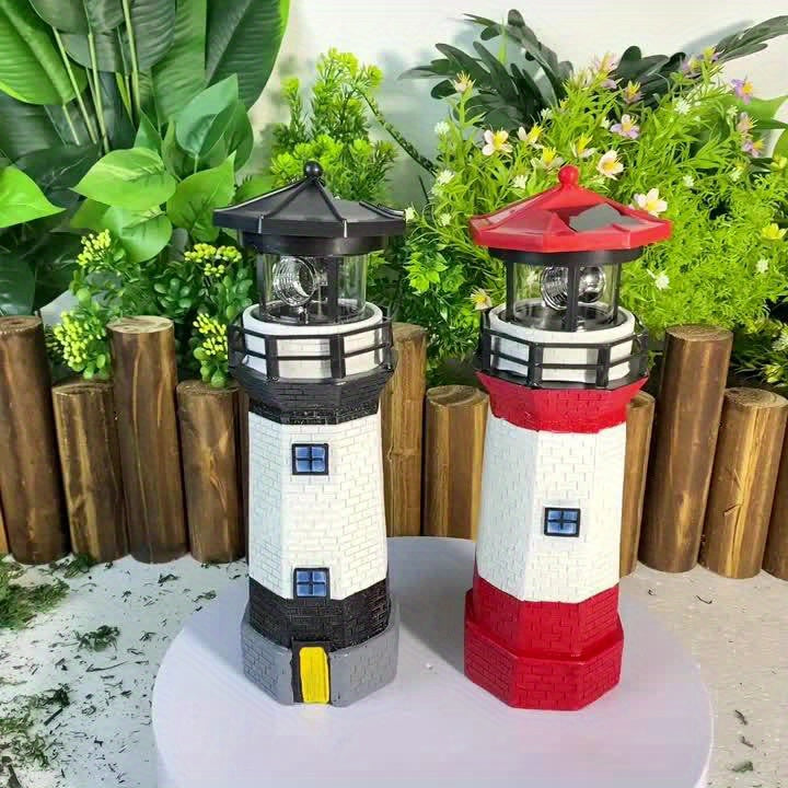 Decorative Solar Rotating Lighthouse for Courtyard and Garden, Add Charm and Security to Your Outdoor Space, Christmas Gift