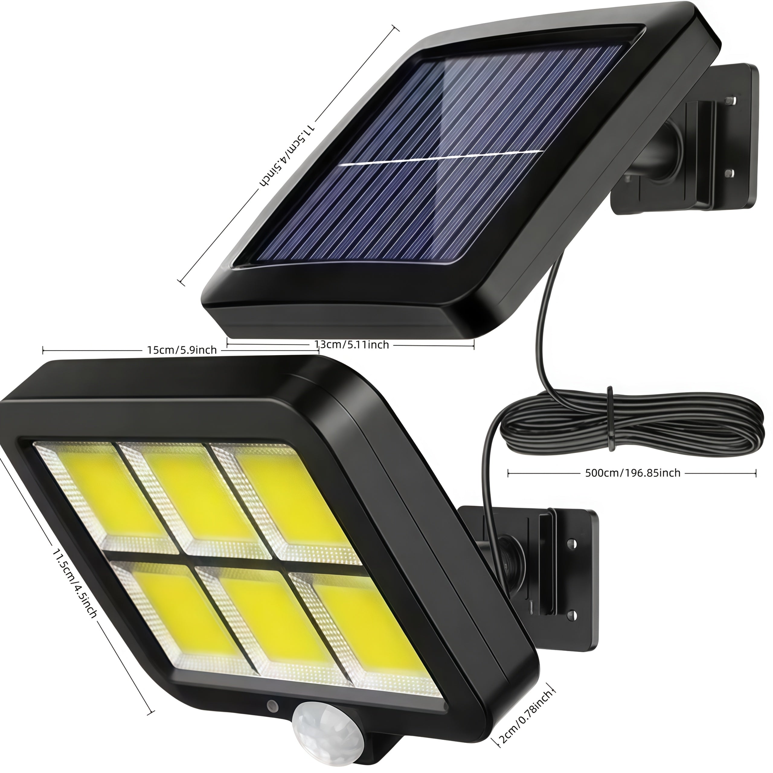1 Pack Outdoor Solar Light, Outdoor Street Light, Fast Charging Solar Motion Deck Light, with 122 High-Brightness LEDs, with Remote Control, Perfect for Courtyard, Garden, Commercial Streets and Area Lighting