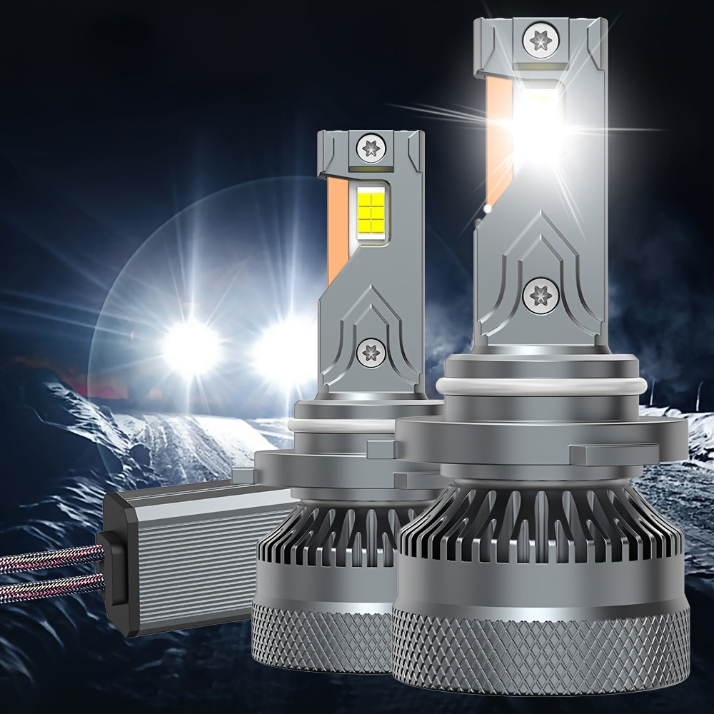 2-Pack 45000 Lumens 320W H4/9003/HB2 H7/H18 H11 H9 H8 LED Car Headlight Bulbs H1 H9 9005 HB3 9006 HB4 9012 Hir2 High/Low Beam Integrated 6500K White Light 800% Brightness External Driver CANBUS Plug-and-Play 12V-24V Lifespan Up to 50,000 Hours QY034